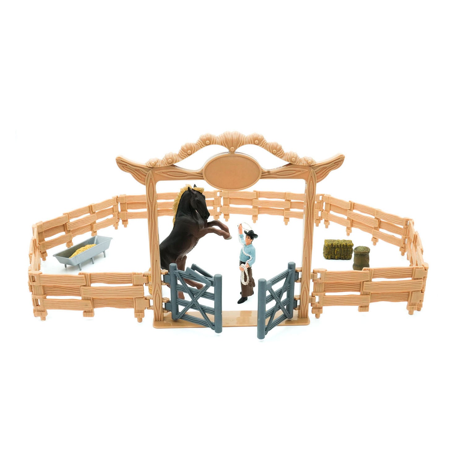 Mojo - farmland western ranch met paard en cowboy speelset - 380064