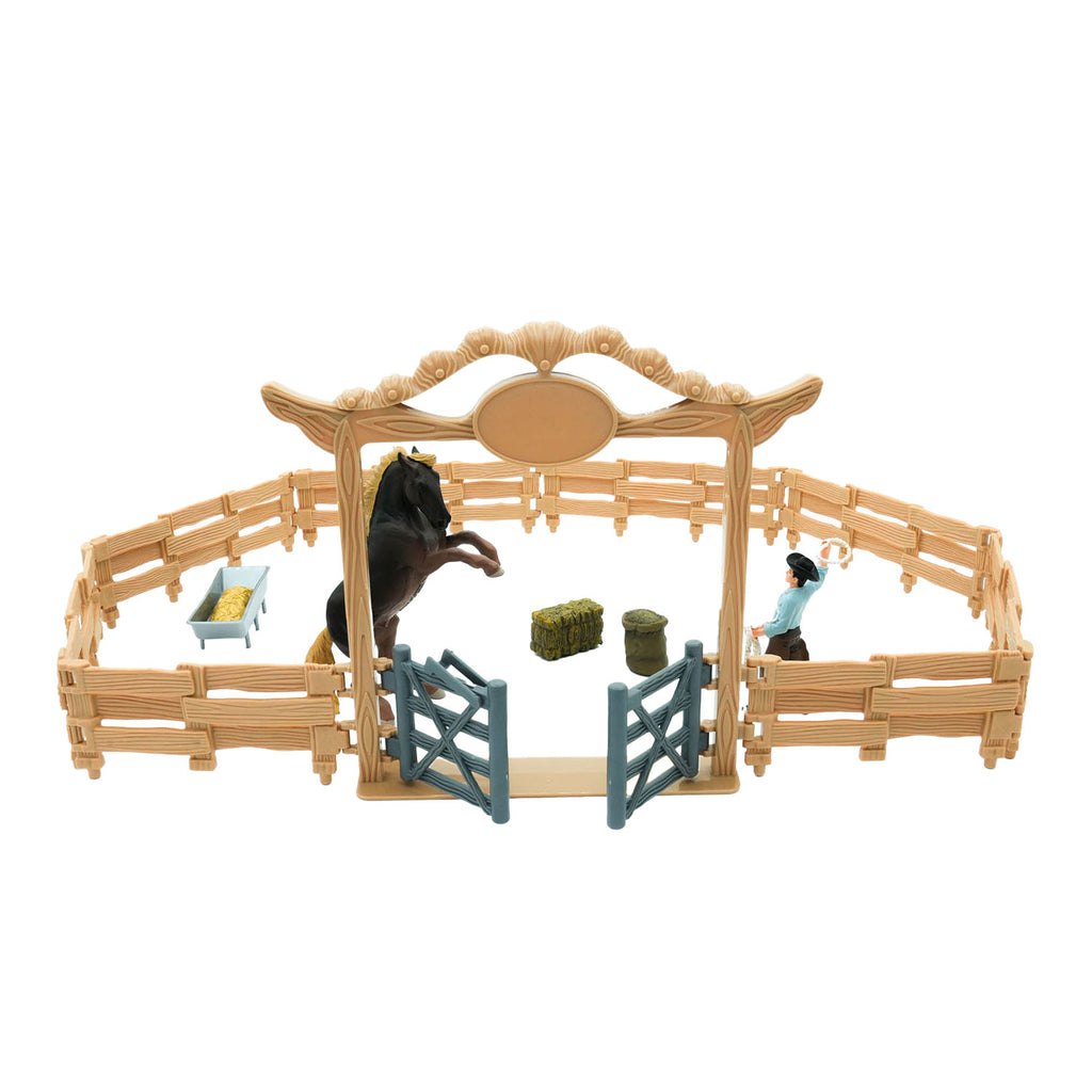 Mojo - farmland western ranch met paard en cowboy speelset - 380064