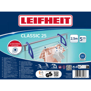 Leifheit - Leifheit hangdroogrek classic 25 - drooglengte 25 m drooglengte - wit blauw