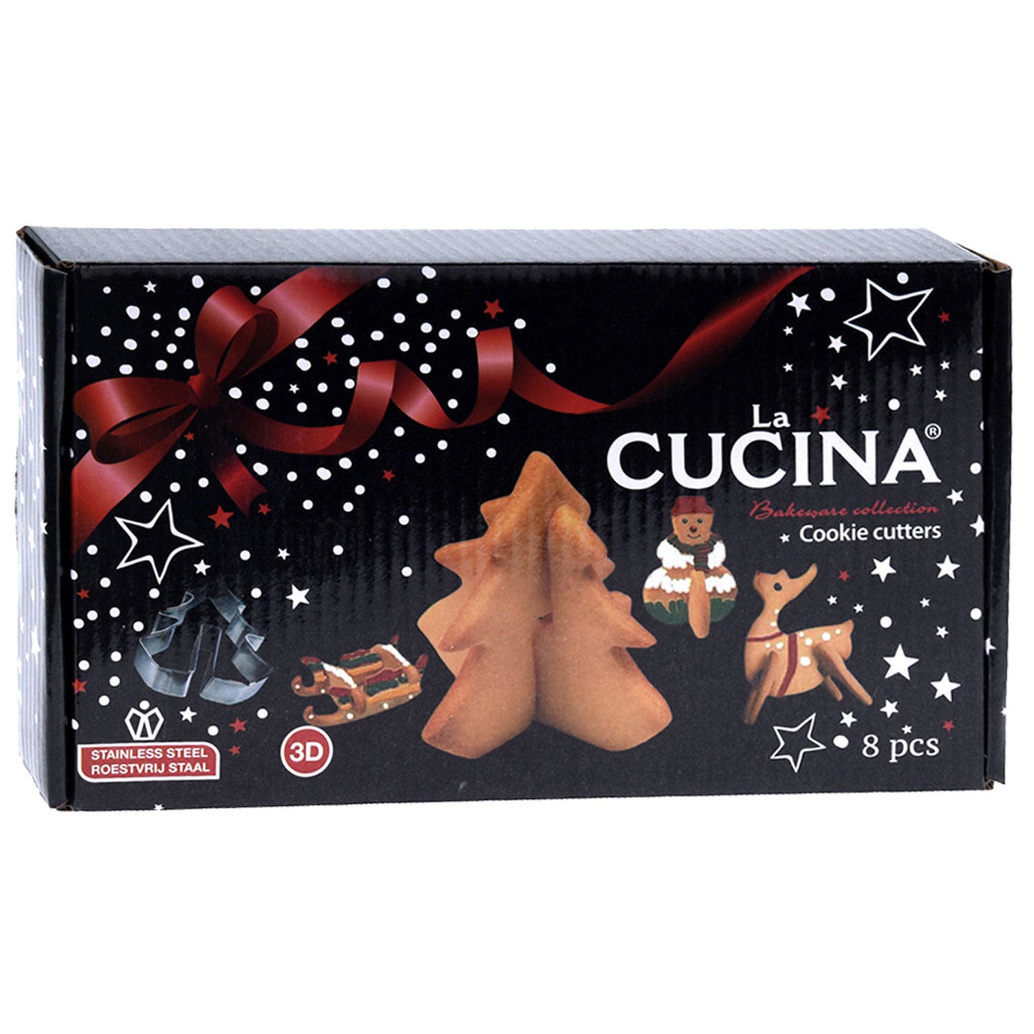 - Uitsteekvormenset 3D Kerstkoekjes 8dlg.