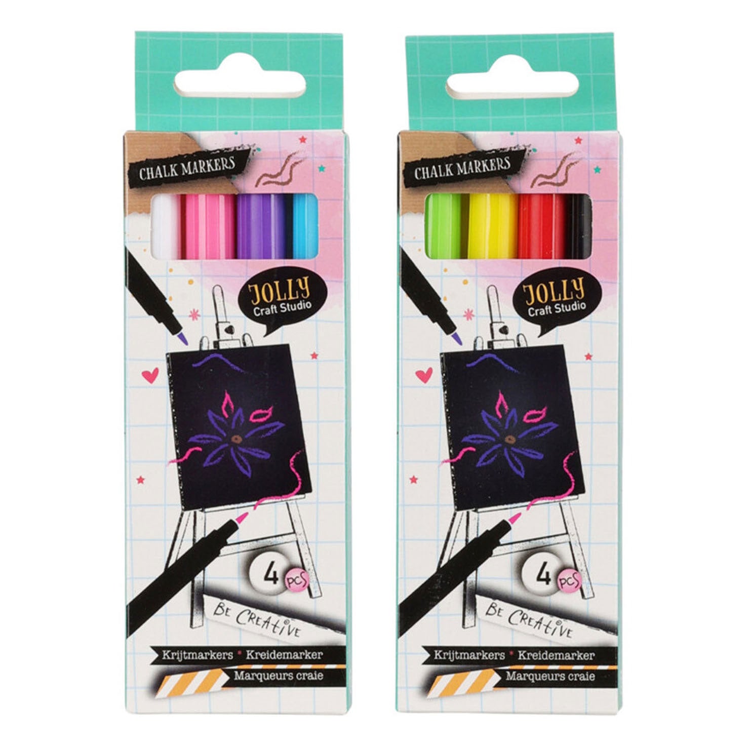 krijtmarkers, 4st.