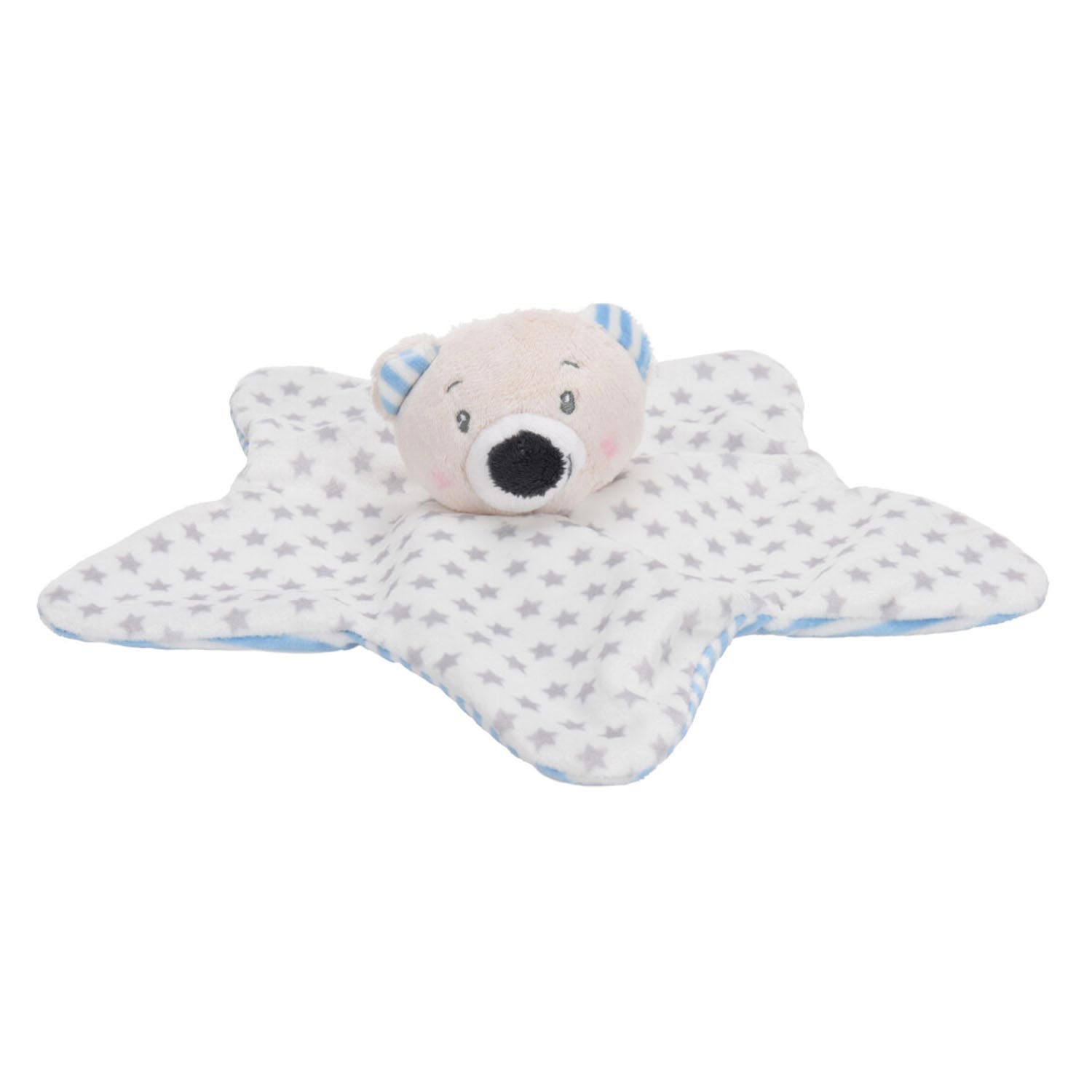 - Baby Eco Pluche Knuffeldoekje Beer Ster - Blauw
