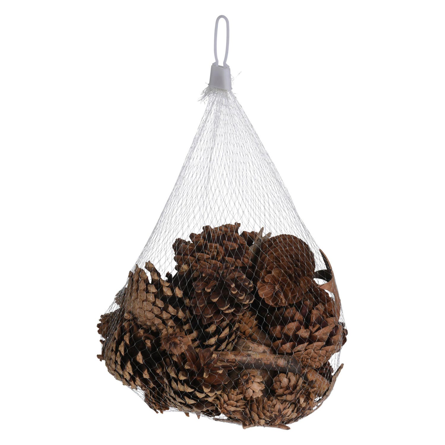 Koopman dennenappels decoratie knutselmateriaal met boomschors sterren.