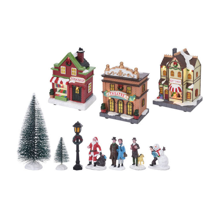 Kersthuisjebestellen.nl kerstdorp met led set, 17dlg.