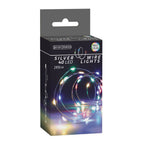 Led lichtsnoer zilverdraad, 195cm - gekleurd
