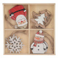 Houten kerstboomhangers, 8st.