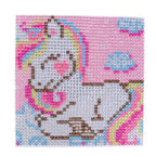 Diamond painting set eenhoorn 17x17cm