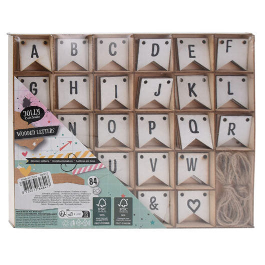 - Houten Letters 84 stuks