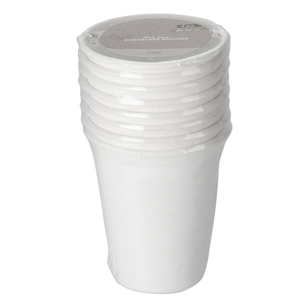 Wegwerpbekers suikerriet 275ml , 8st.