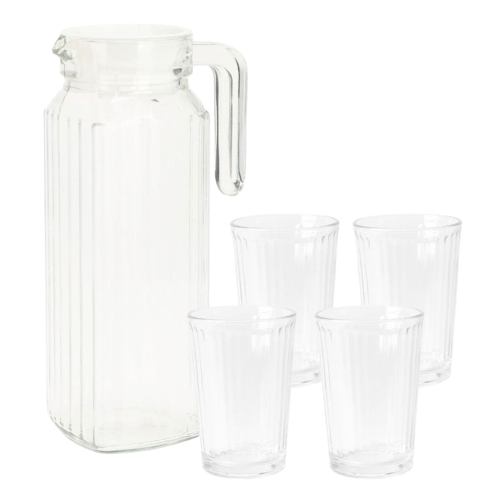 Drinkglazenset met kan, 5dlg.