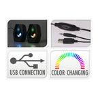 Kleurveranderende gaming speakerset, 2dlg.