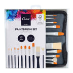 Kwasten set voor gouache in opbergtas. 10st.