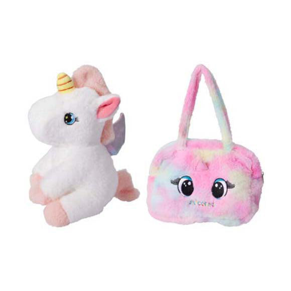 Pluche tas met eenhoorn in tas