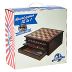 - 12in1 Spel in Houten Kist - 30x30x15cm