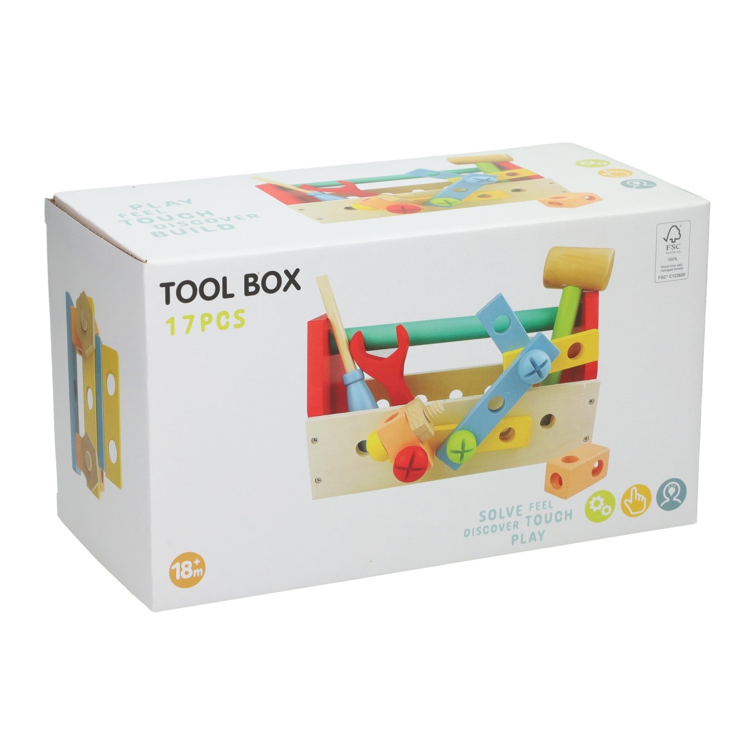 - Houten Gereedschapskist Voor Kinderen - 25x12x14cm