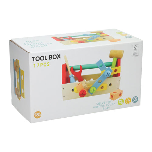 - Houten Gereedschapskist Voor Kinderen - 25x12x14cm
