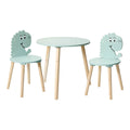 - Houten Set Tafeltje met 2 Stoelen Dinosaurus - Blauw