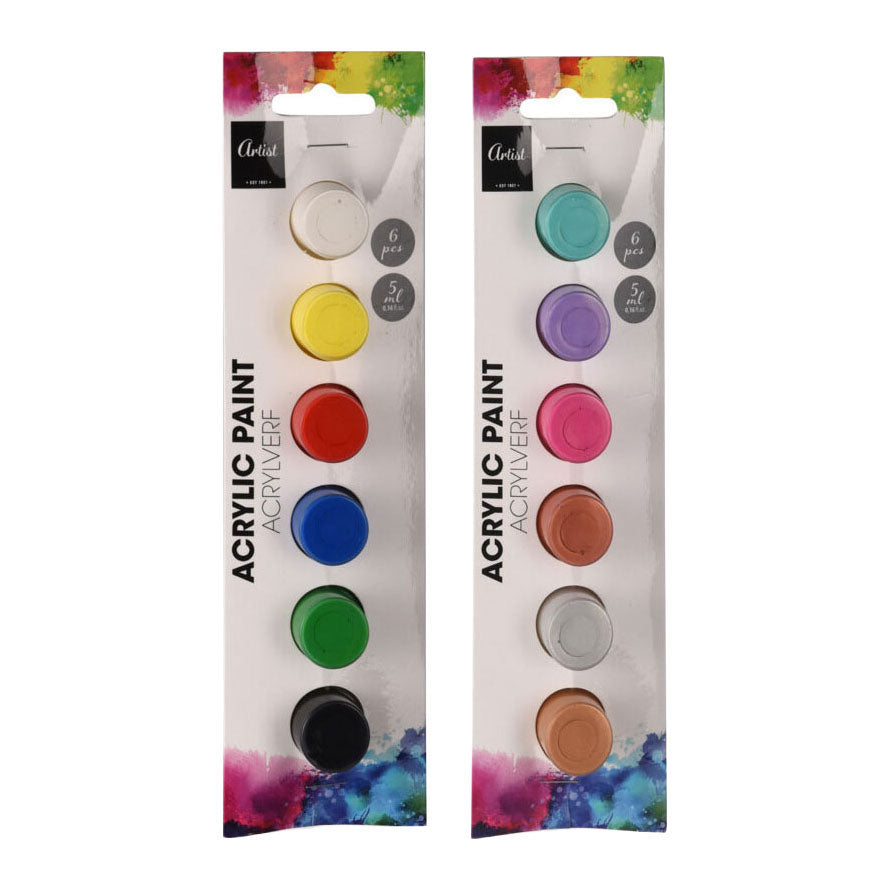 - Acrylverfset 6 Kleuren