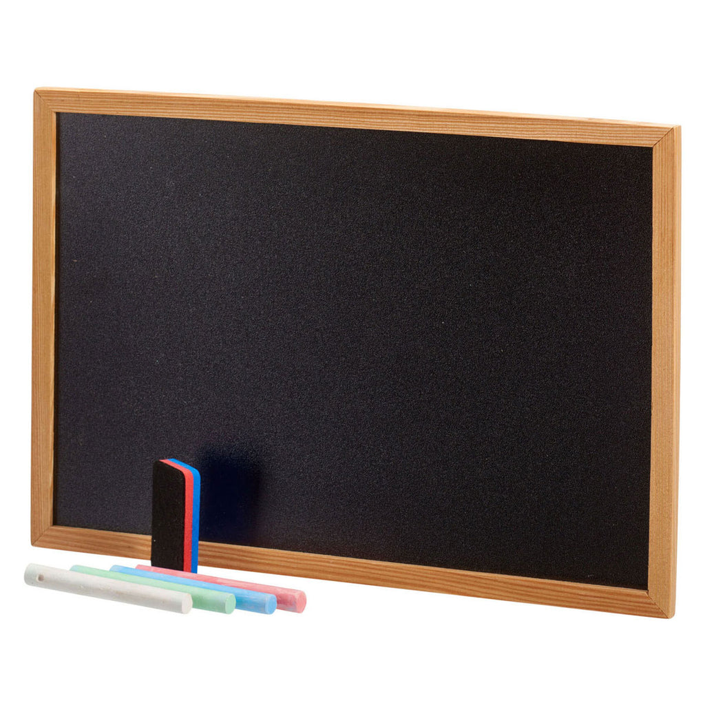 - Krijtbord 21x30cm met 4 Krijtjes en Spons