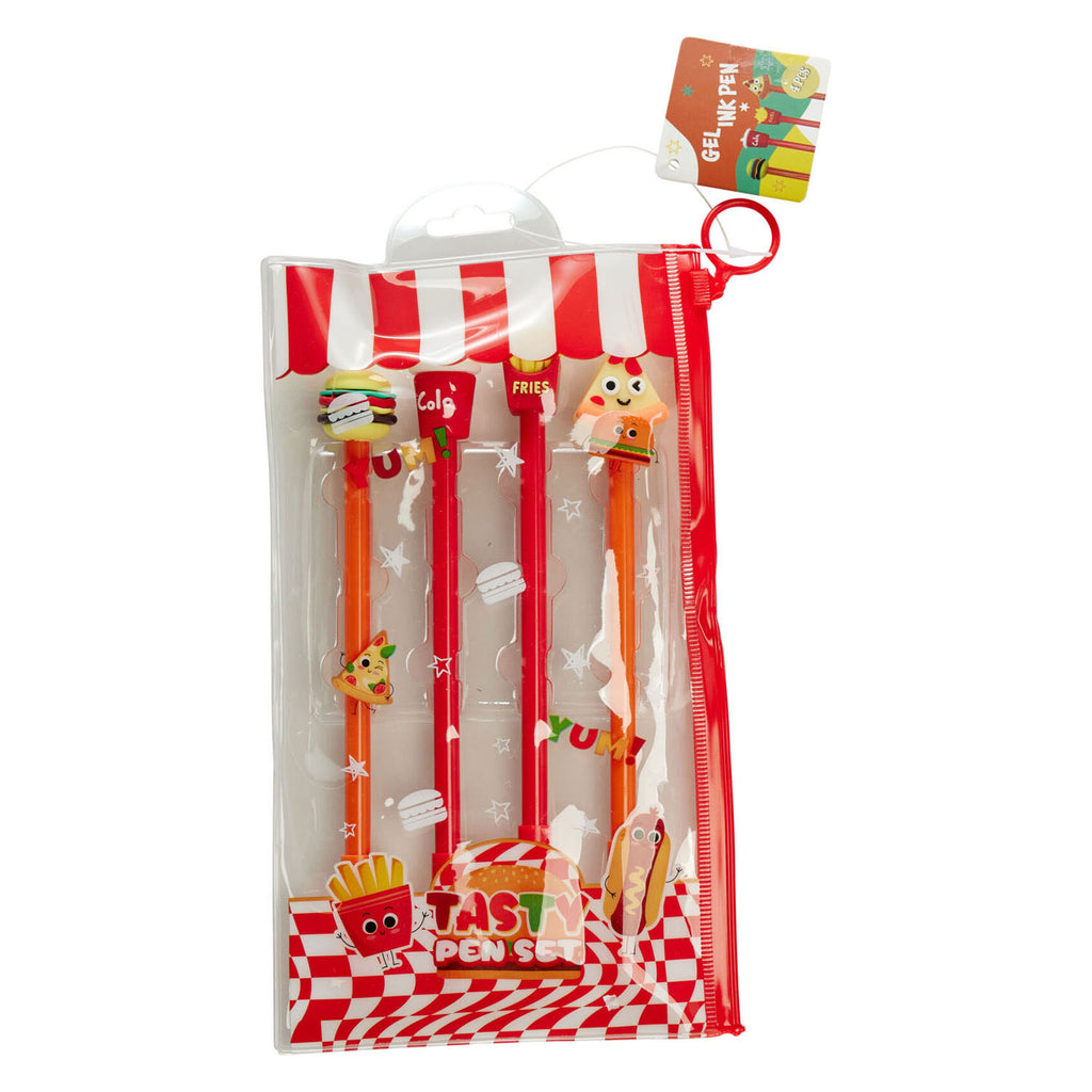 - Set Gelpennen Fastfood in Etui 4 stuks