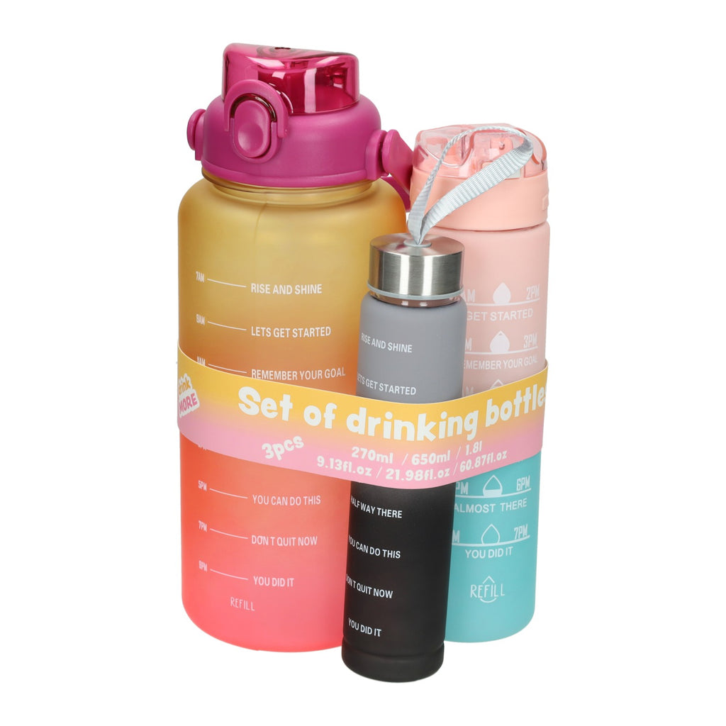 - Set Drinkflessen 270ml 650ml en 1800ml