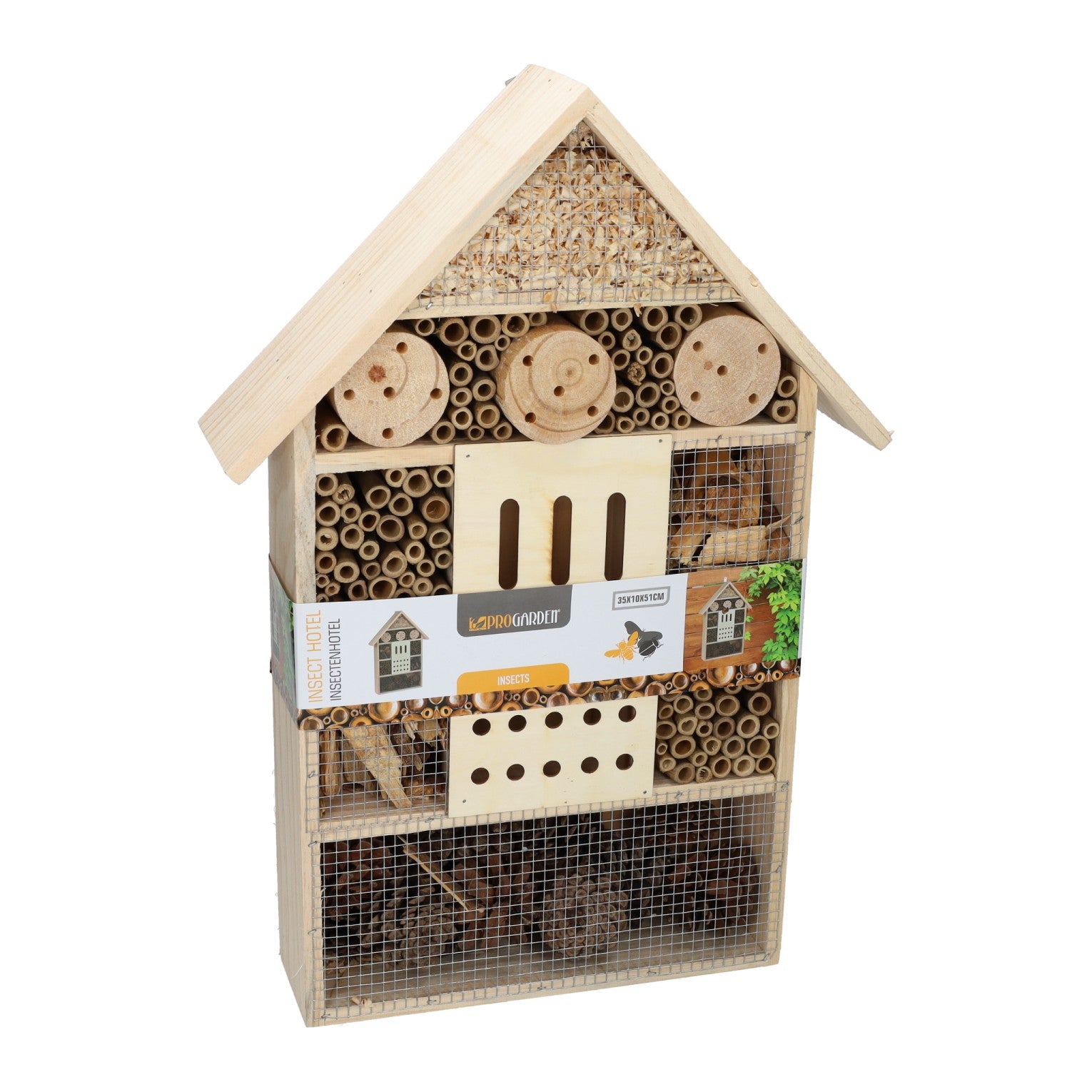 - Groot Houten Insecentenhotel - 35x10x51cm