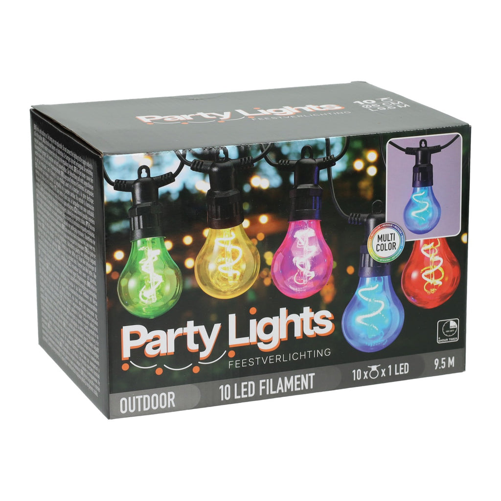 - Multikleurige Feestverlichting met 10 Lampen