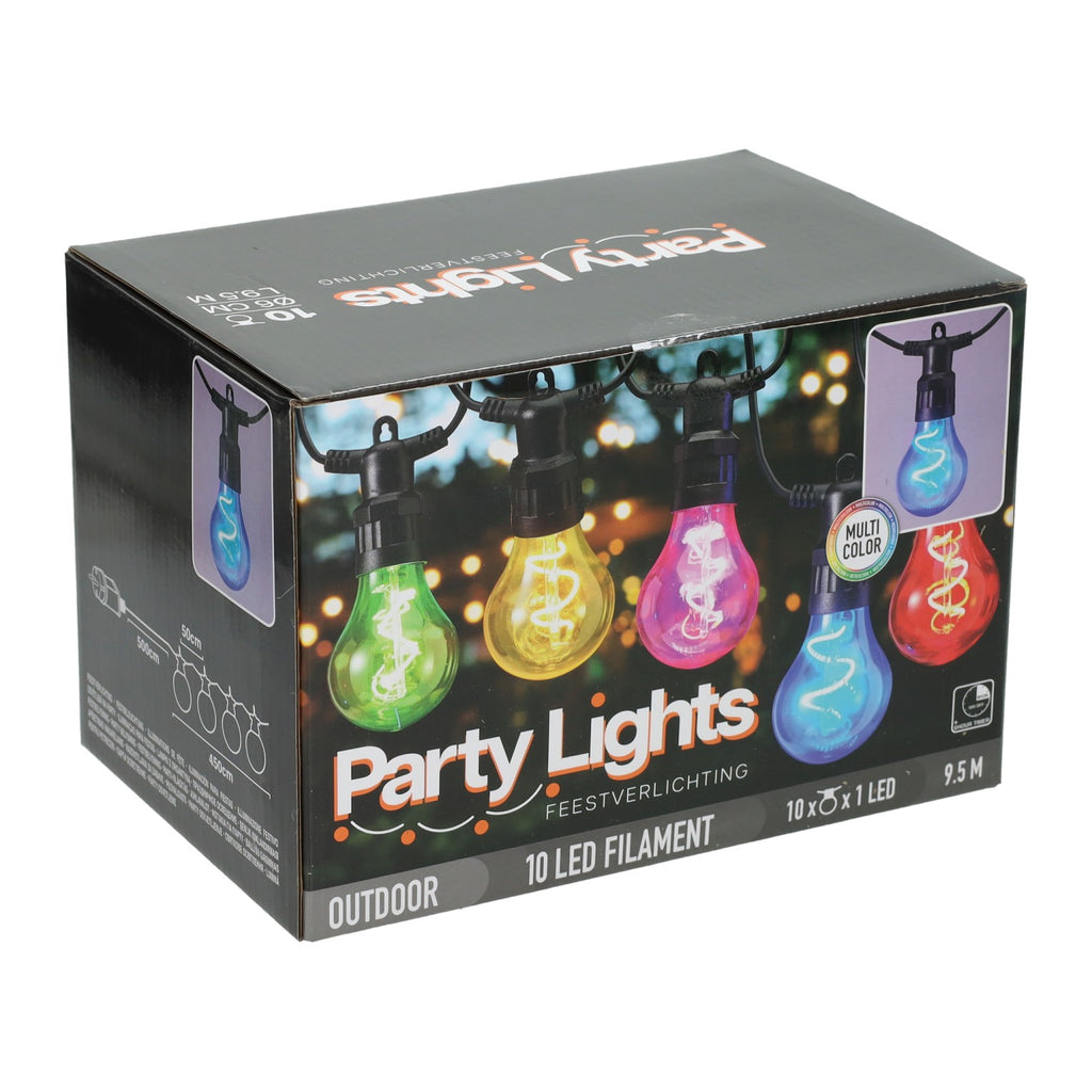 - Multikleurige Feestverlichting met 10 Lampen