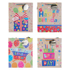 - Geschenktasje Kraftlook Happy Birthday - 23x18x10cm