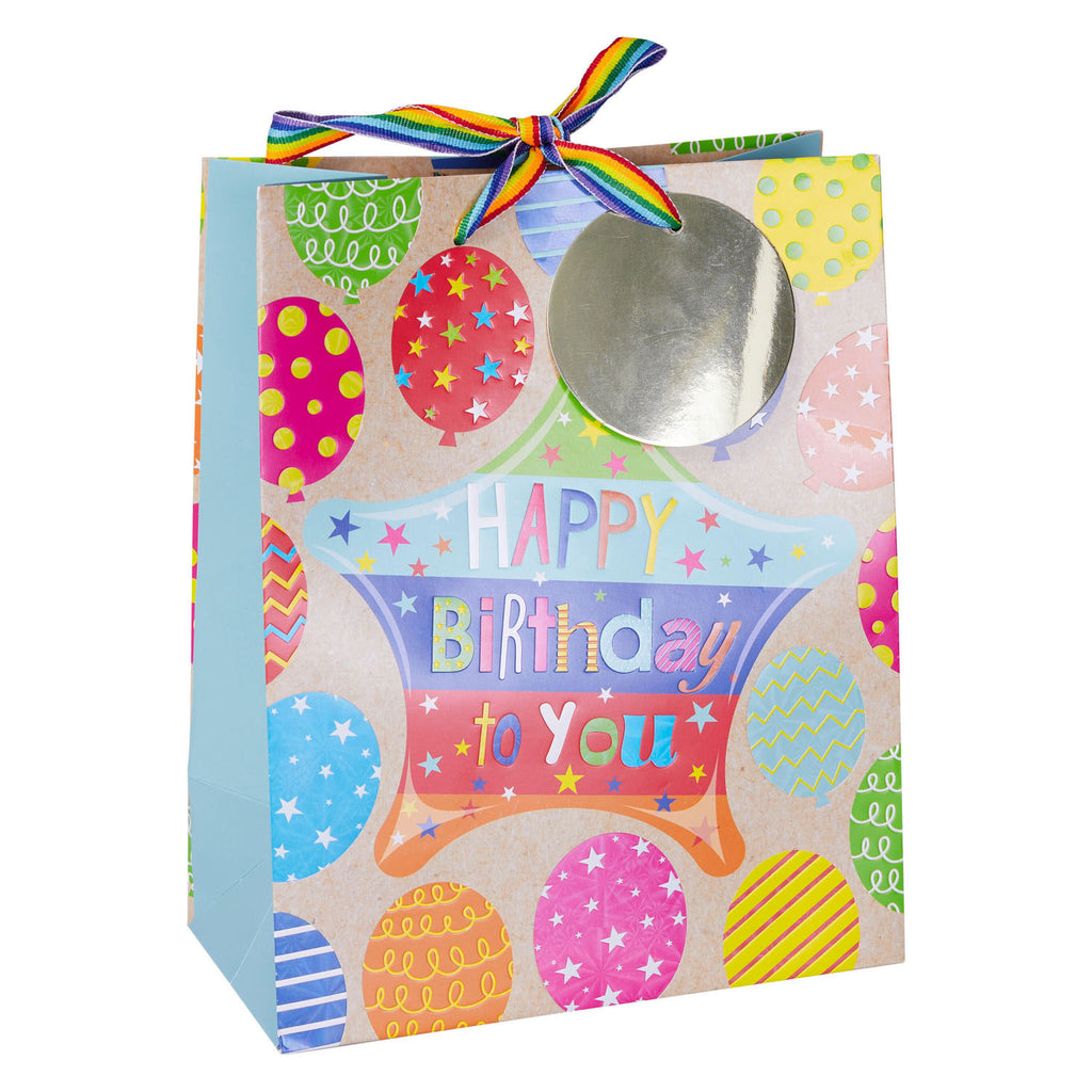 - Geschenktasje Kraftlook Happy Birthday - 23x18x10cm