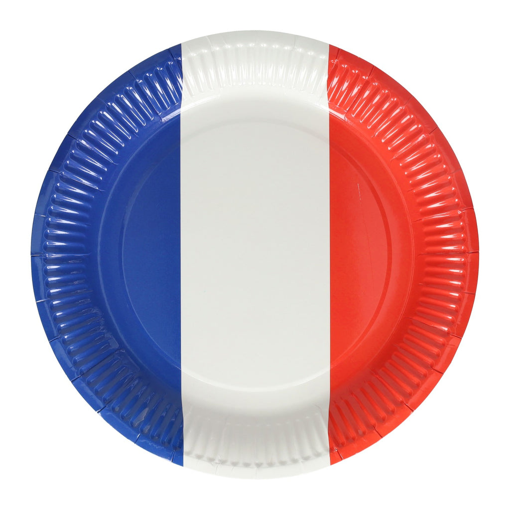 - Papieren Bord 23cm Nederlandse/Franse Vlag