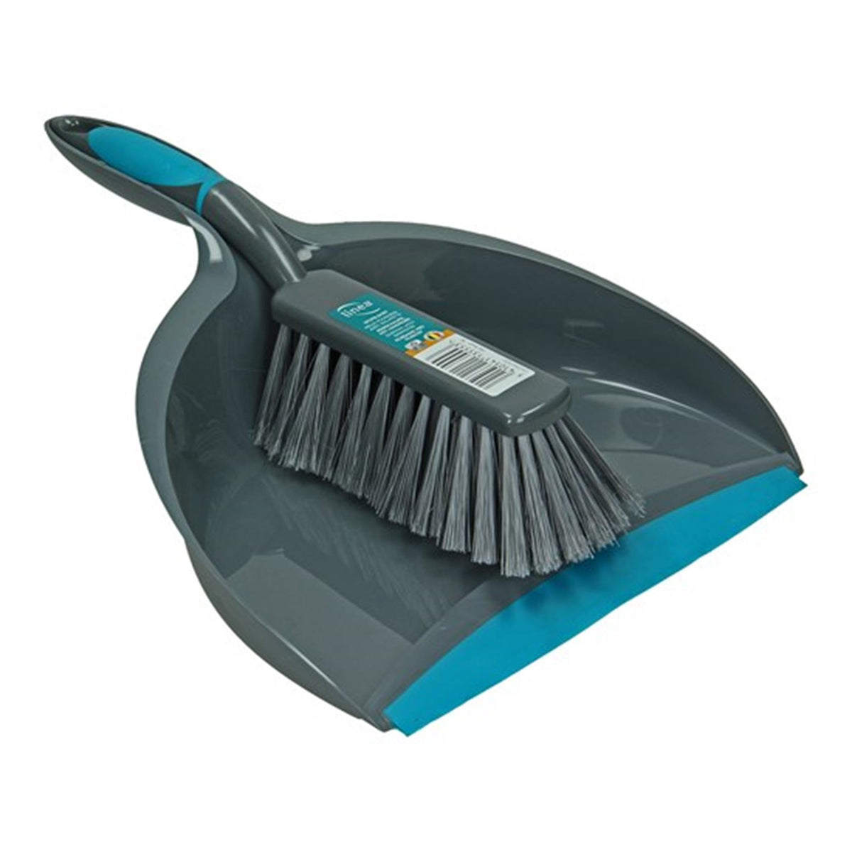 - Linea stoffer en blik speelgoed wit-blauw kunststof schoonmaakset.