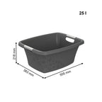 Rotho wasmand 25 liter flowers grey | 2 stuks
