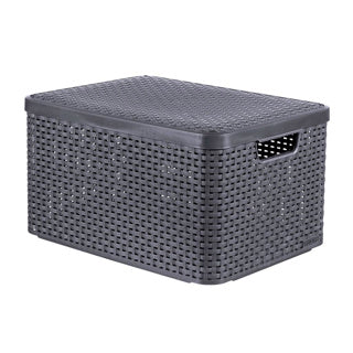 Curver - Curver style opbergmand met deksel l - 30 liter - antraciet - 445x33x248 cm