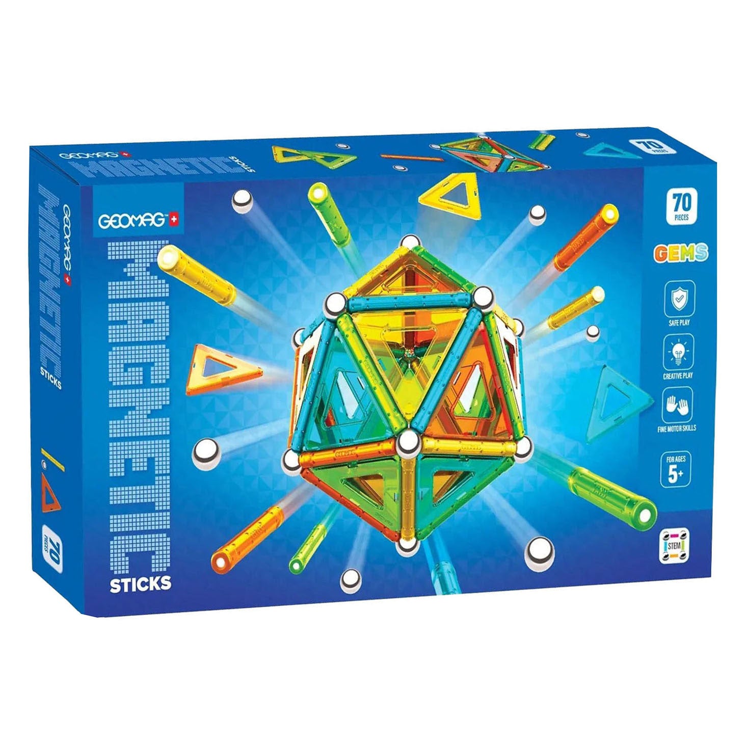 Geomag - Geomag magnetische sticks edelstenen set - 70dlg.