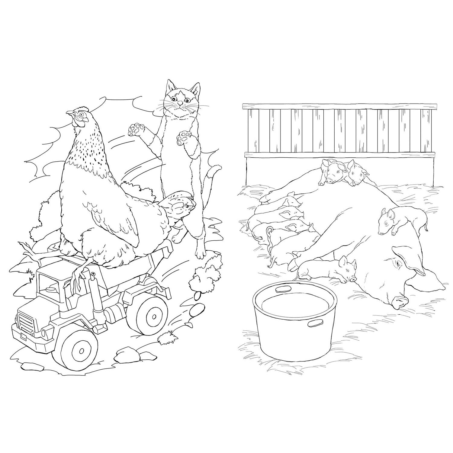 Selecta - Selecta Tactic boerderijdieren kleurboek - 48 pagina's - kleurboek voor kinderen - boerderij - vanaf 2 jaar