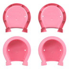 Roze loopklossen met hoefijzer afdruk