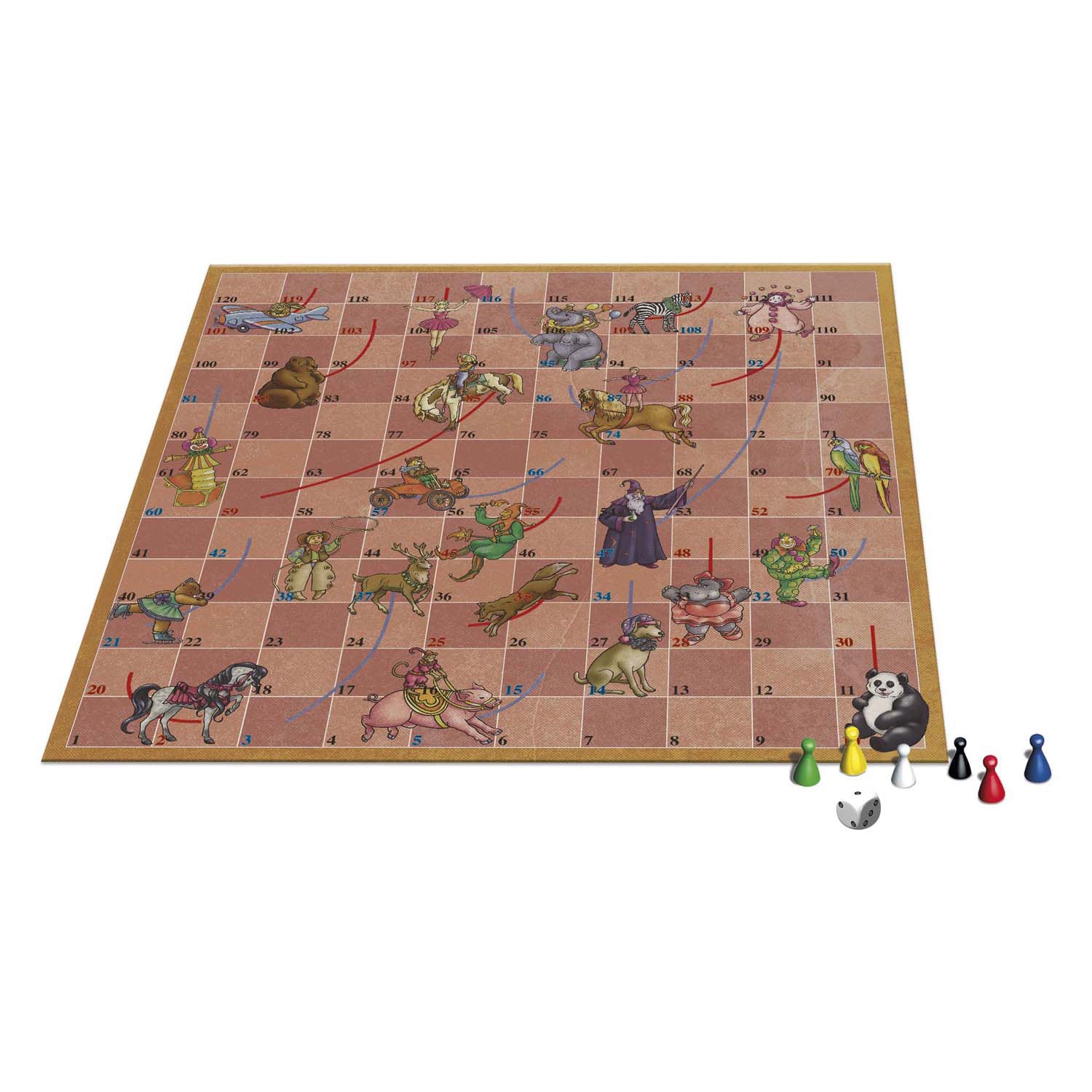 Tactic bordspellen van toen - circus slangen en ladders