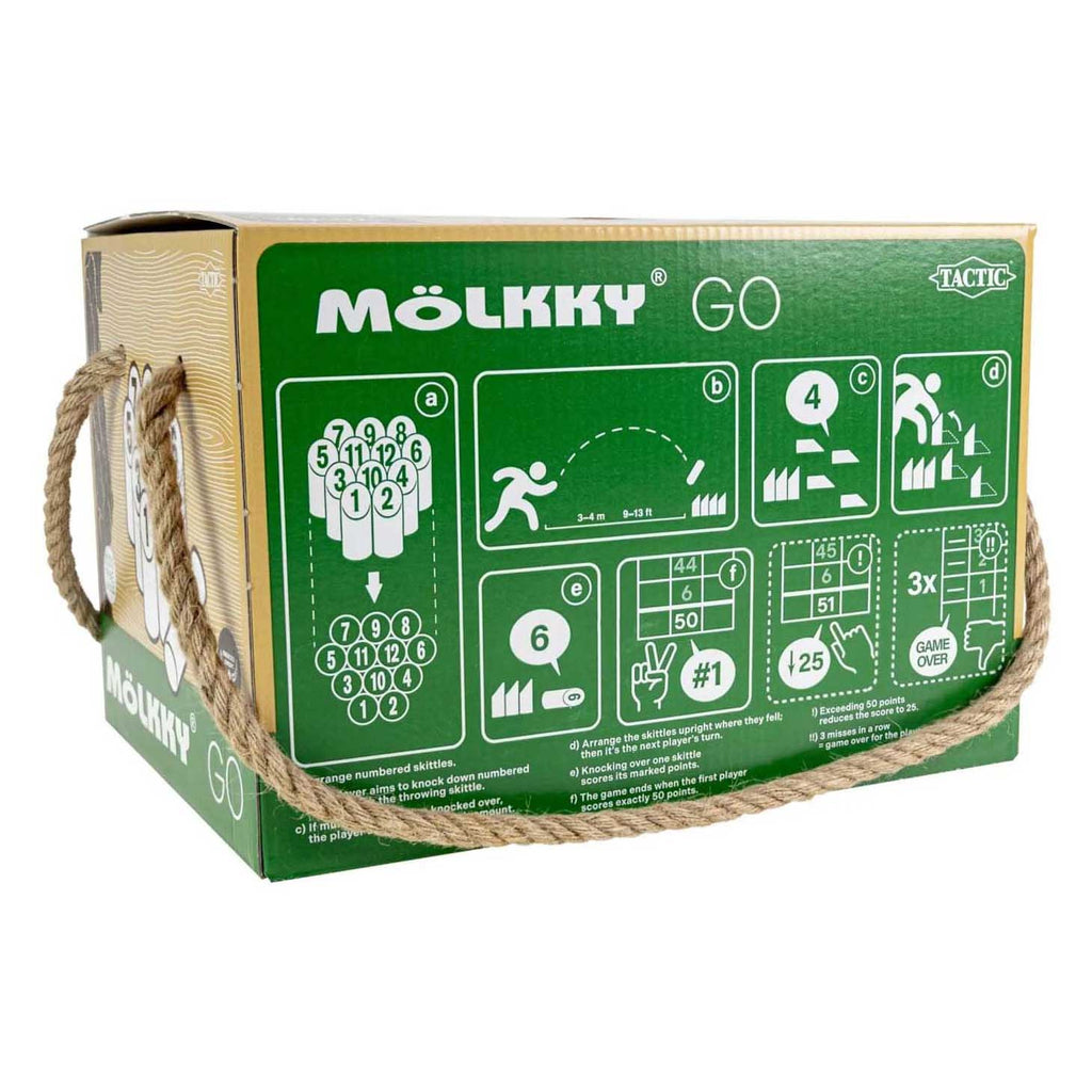 Tactic - Tactic mölkky go – vang- en werpspel - origineel fins houten werpspel in handige draagbare doos – duurzaam grenenhout – met gratis score-app