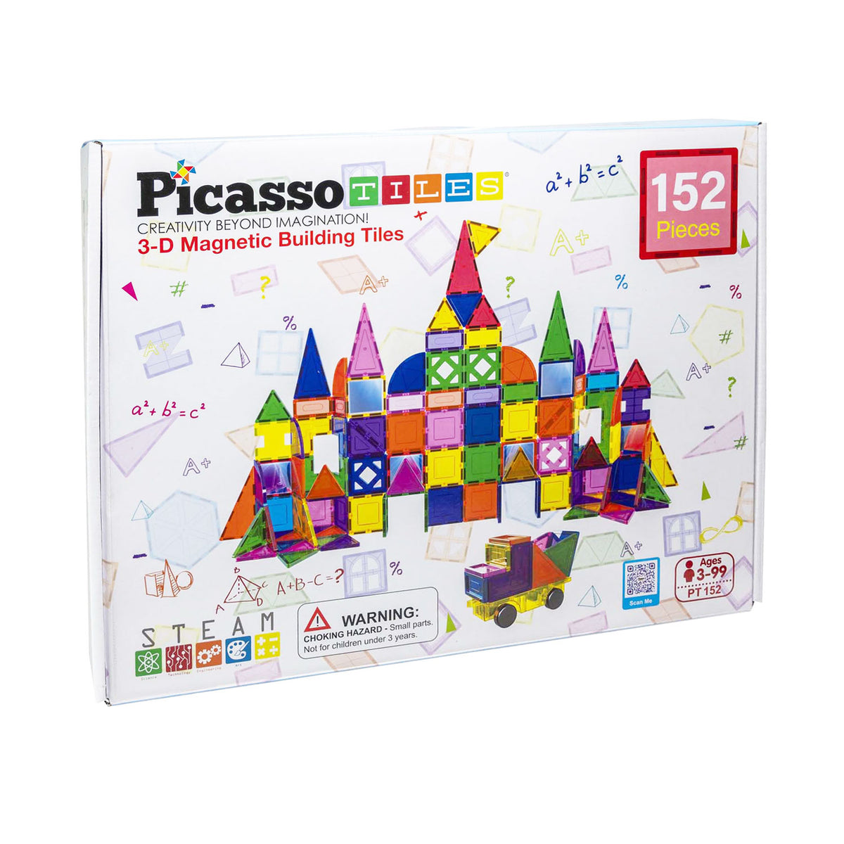 Picasso Tiles - Picasso Tiles Tactic - constructiespeelgoed - magnetic tiles - magnetische tegels - blocks and mirrors set - stem speelgoed - creatief bouwspeelgoed - 152 delig - vanaf 3 jaar