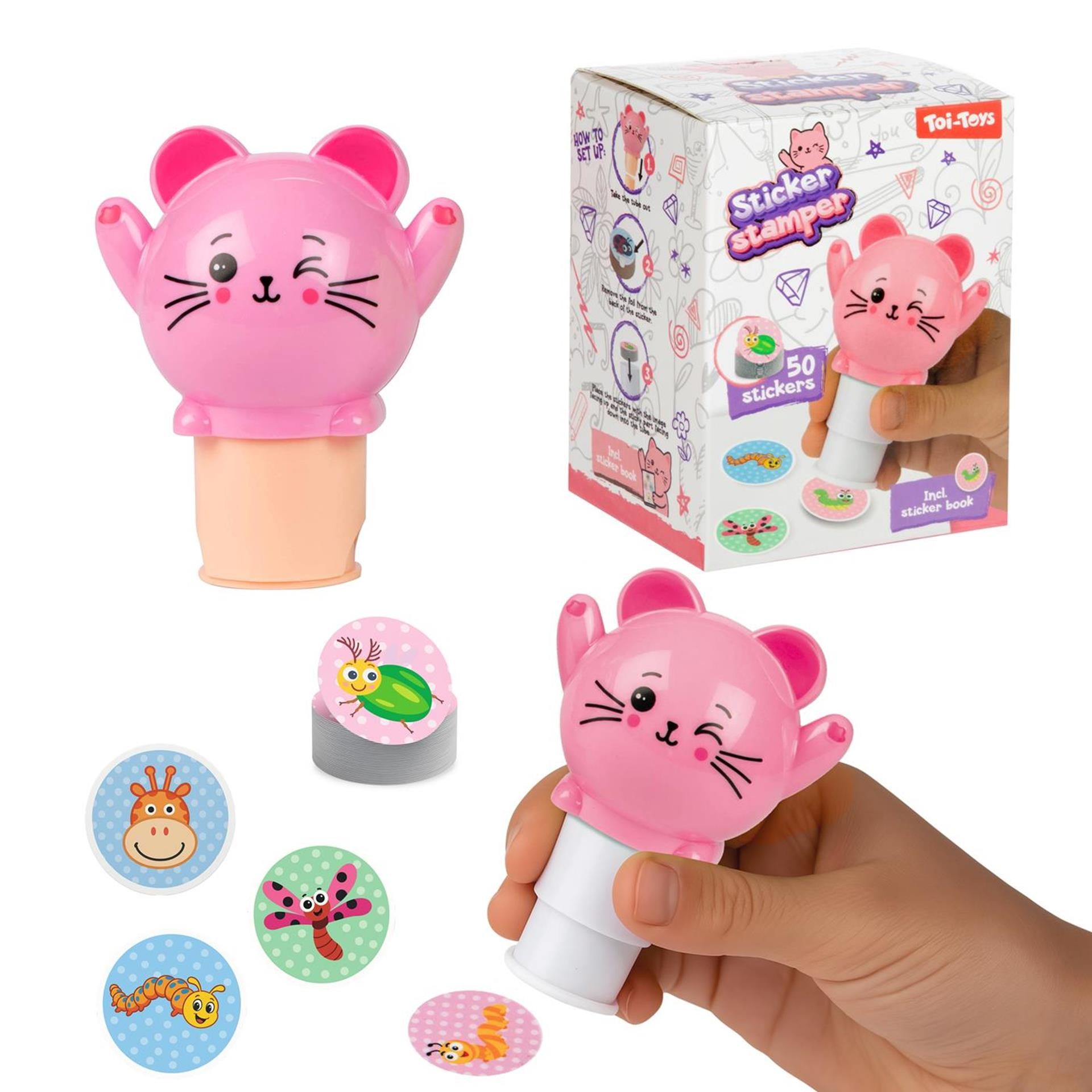 Toi-Toys - Toi-Toys Stickermachine dier met stickerboekje - 50 stickers