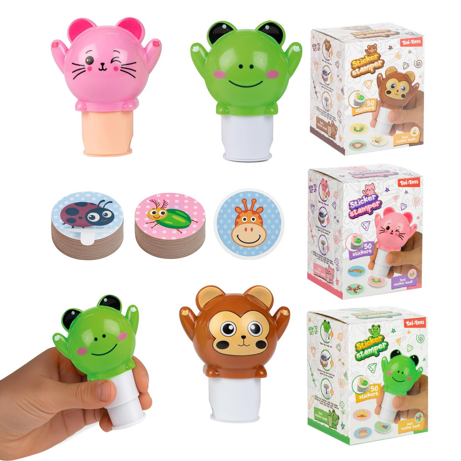 Toi-Toys - Toi-Toys Stickermachine dier met stickerboekje - 50 stickers