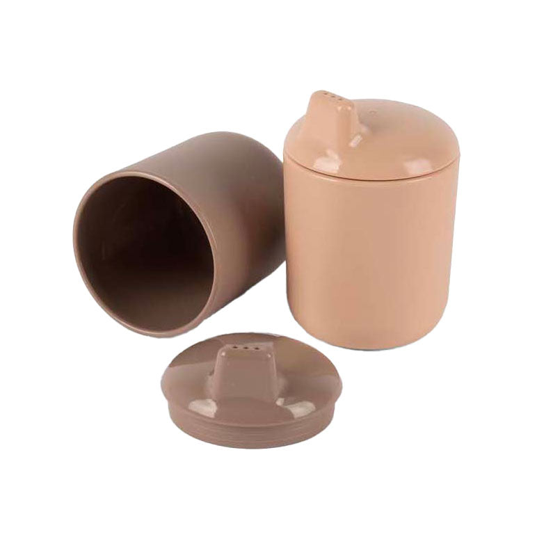 Dantoy anti-knoei drinkbekers beige mokka, 2dlg.