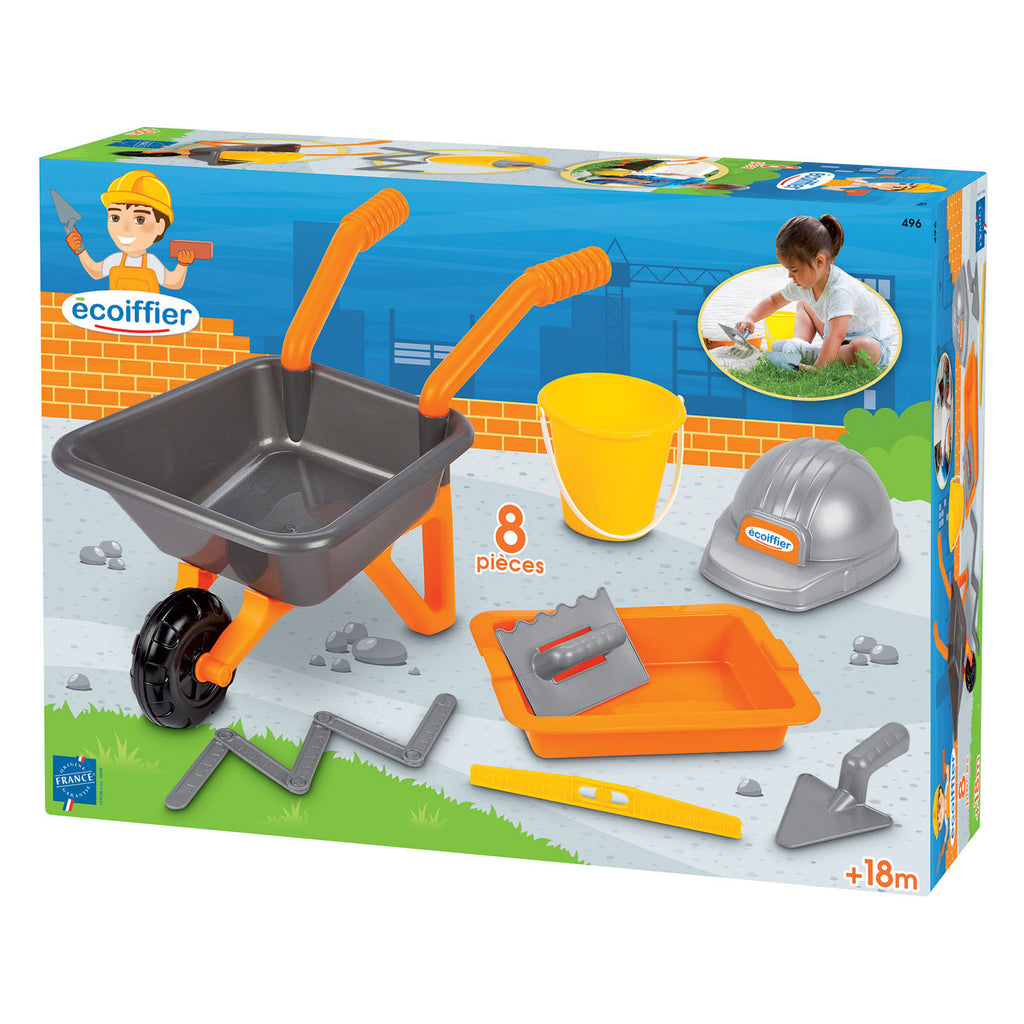 Ecoiffier kruiwagen met metselset