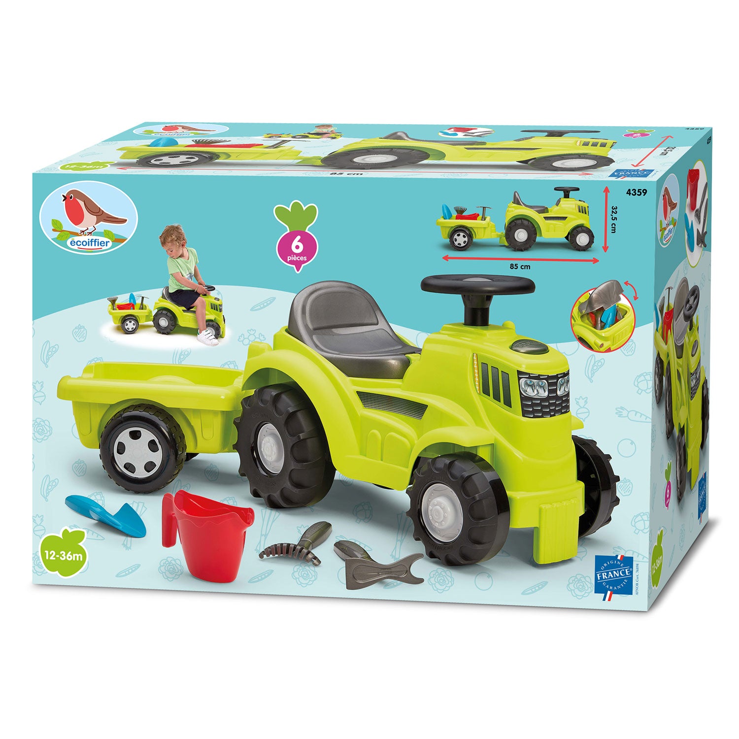 Ecoiffier - tractor met aanhanger