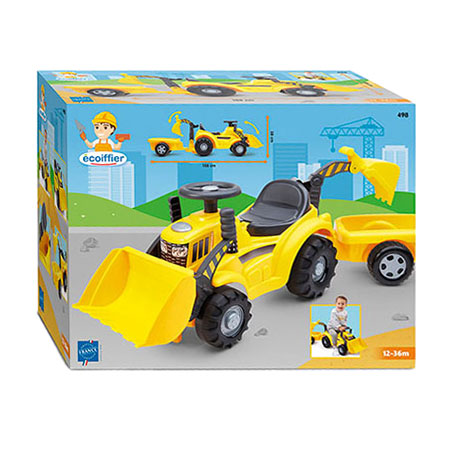 Ecoiffier - looptractor met voorlader en wagen