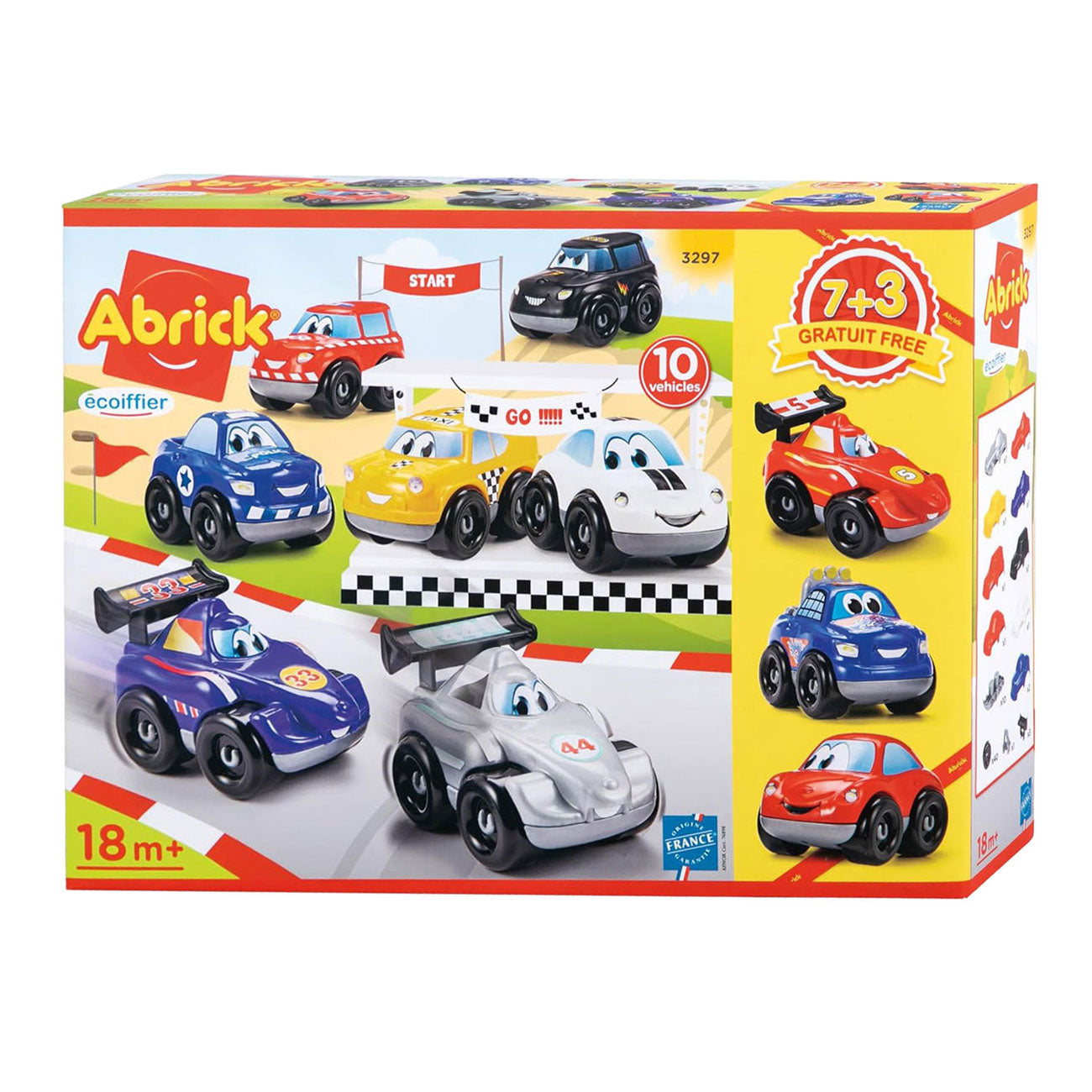 Abrick - racewagens - 10 stuks