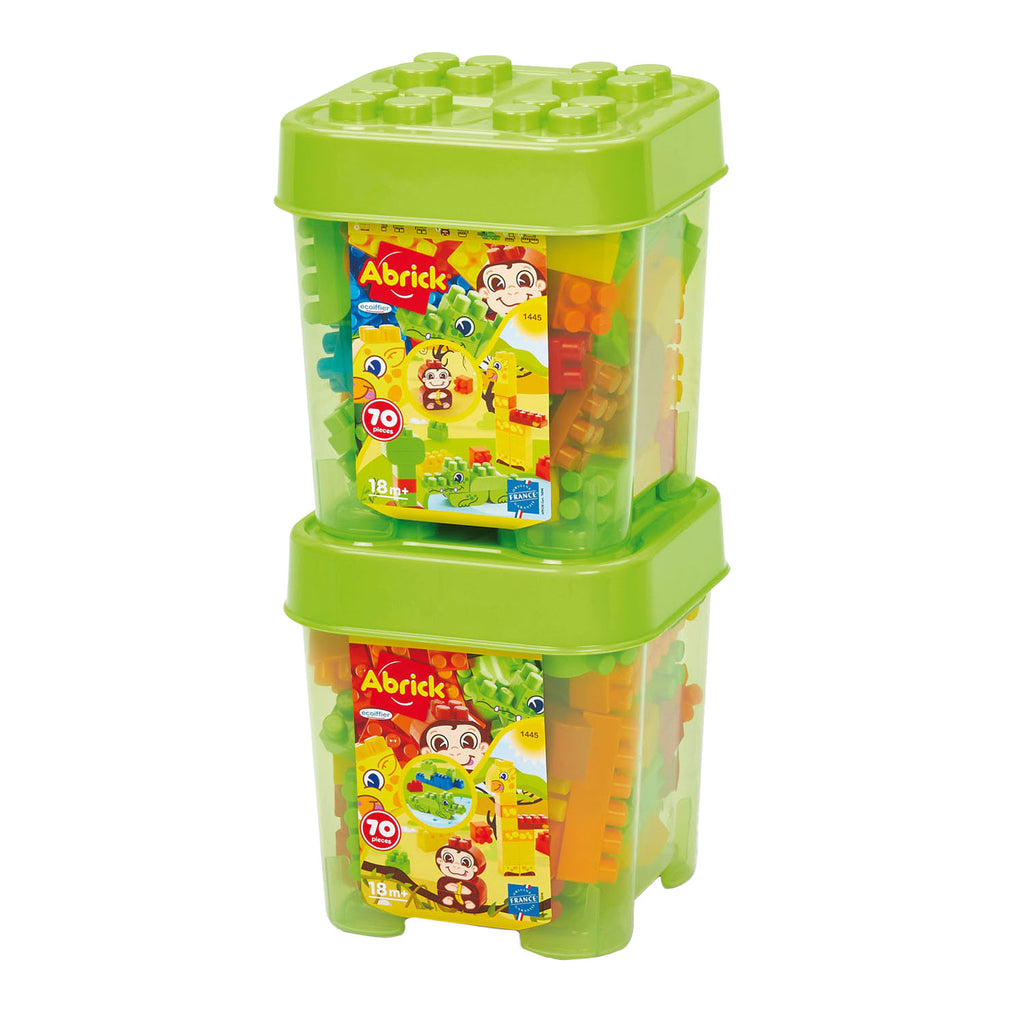 Ecoffier - Ecoffier abrick bouwblokken jungle in opbergbox - 70dlg.