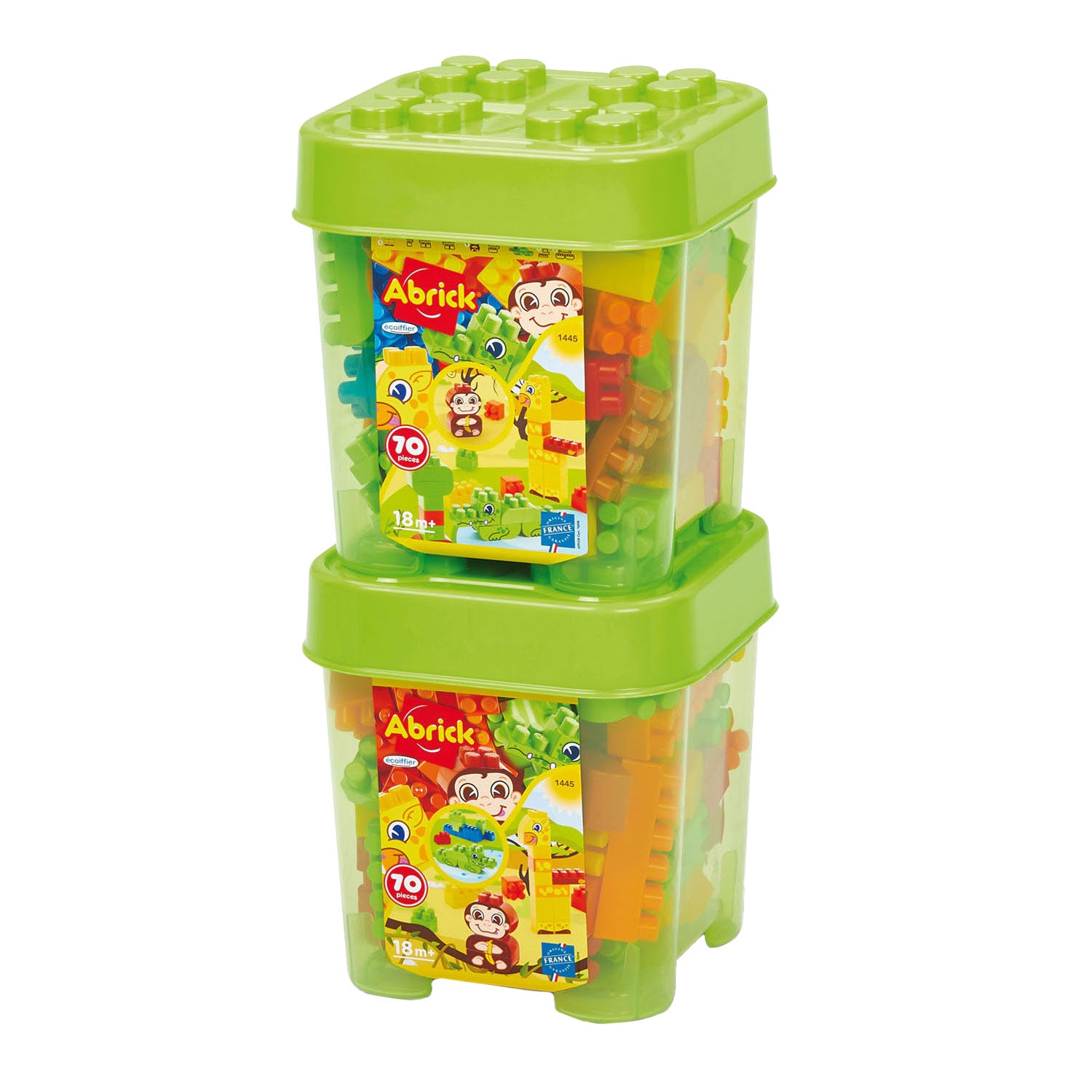 Ecoffier - Ecoffier abrick bouwblokken jungle in opbergbox - 70dlg.