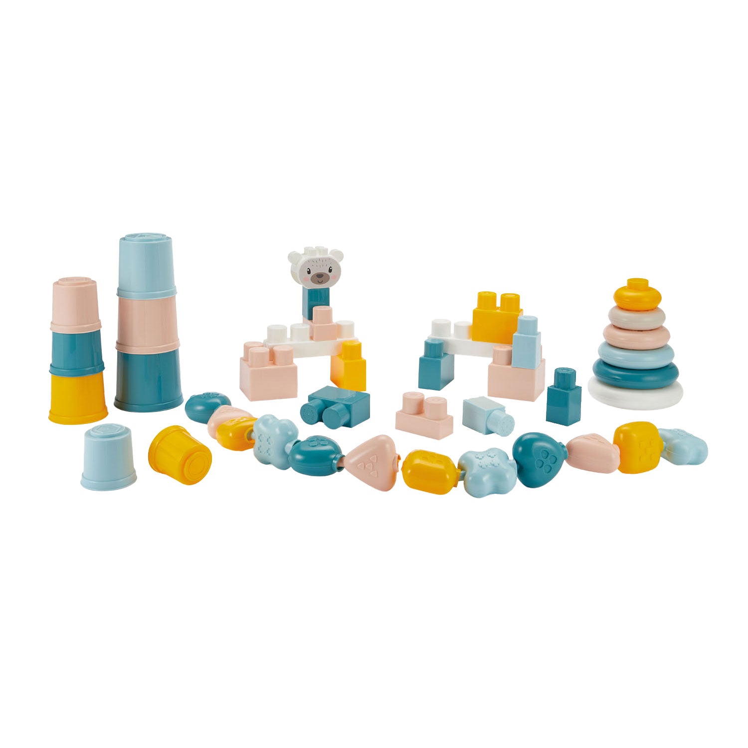 Abrick - Buitenband babyspeelgoed 4in1 speelset in opbergbox - 41dlg.